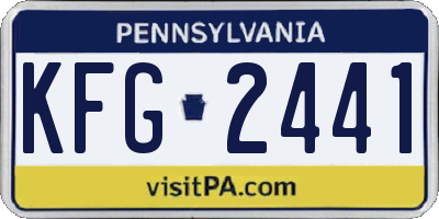 PA license plate KFG2441