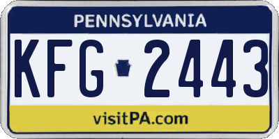 PA license plate KFG2443