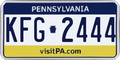 PA license plate KFG2444