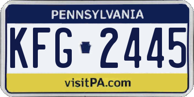 PA license plate KFG2445