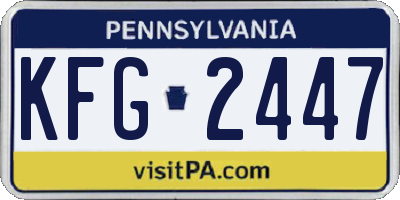PA license plate KFG2447