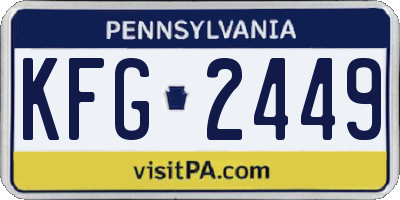 PA license plate KFG2449