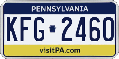 PA license plate KFG2460