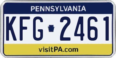 PA license plate KFG2461