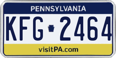 PA license plate KFG2464