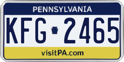 PA license plate KFG2465