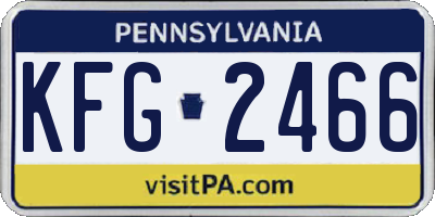 PA license plate KFG2466