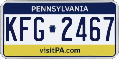 PA license plate KFG2467
