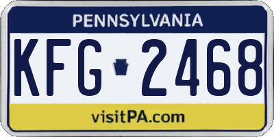 PA license plate KFG2468