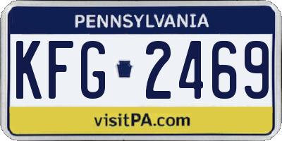 PA license plate KFG2469