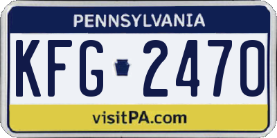 PA license plate KFG2470