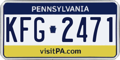 PA license plate KFG2471
