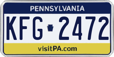 PA license plate KFG2472