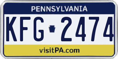 PA license plate KFG2474