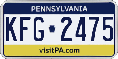 PA license plate KFG2475
