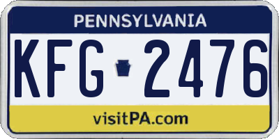 PA license plate KFG2476