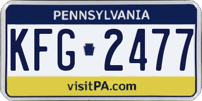 PA license plate KFG2477