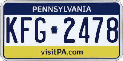 PA license plate KFG2478