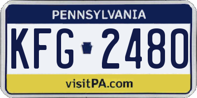 PA license plate KFG2480