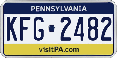 PA license plate KFG2482