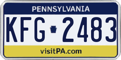 PA license plate KFG2483