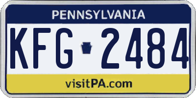PA license plate KFG2484