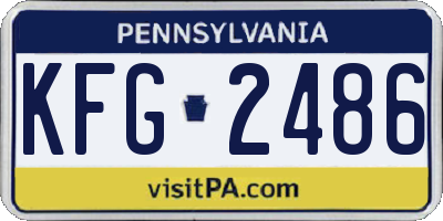 PA license plate KFG2486