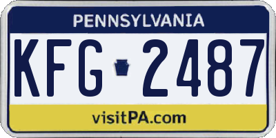 PA license plate KFG2487