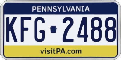 PA license plate KFG2488