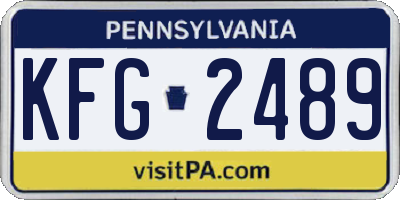 PA license plate KFG2489