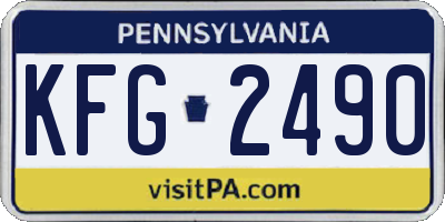 PA license plate KFG2490