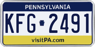 PA license plate KFG2491