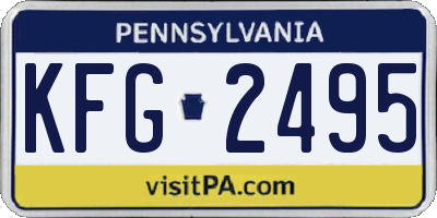 PA license plate KFG2495