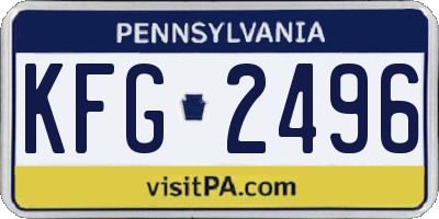 PA license plate KFG2496