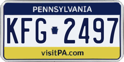PA license plate KFG2497