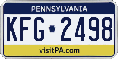 PA license plate KFG2498