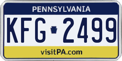 PA license plate KFG2499