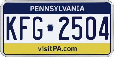 PA license plate KFG2504