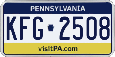 PA license plate KFG2508