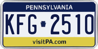 PA license plate KFG2510