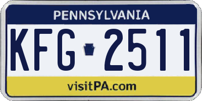 PA license plate KFG2511