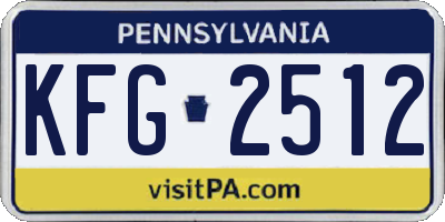 PA license plate KFG2512