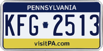 PA license plate KFG2513