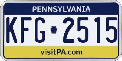 PA license plate KFG2515