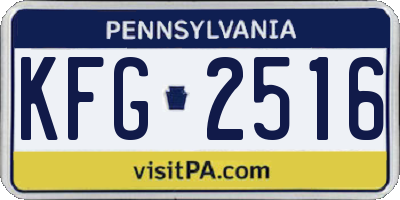PA license plate KFG2516