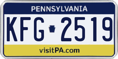 PA license plate KFG2519