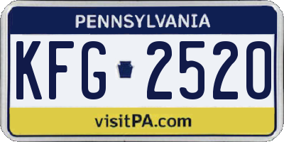 PA license plate KFG2520