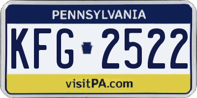 PA license plate KFG2522