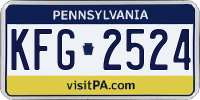 PA license plate KFG2524