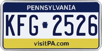 PA license plate KFG2526